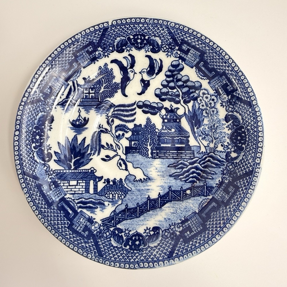 Kakusa China Occupied Japan Blue Willow Saucer 5.5"Replacement Chip
